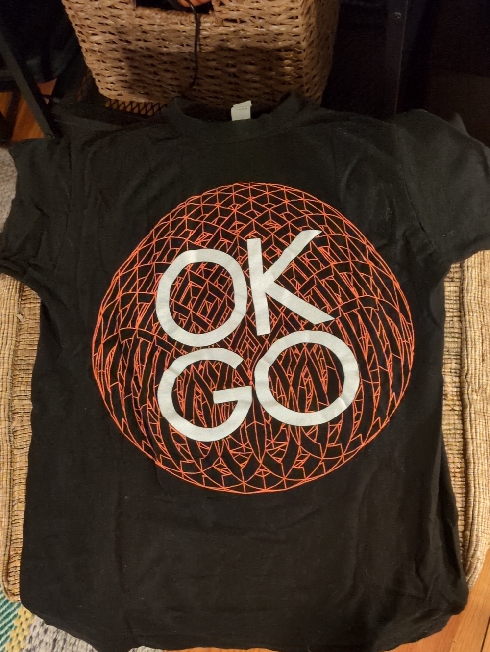 Black OK GO 2025 Tour T‑Shirt - Orange & White Logo